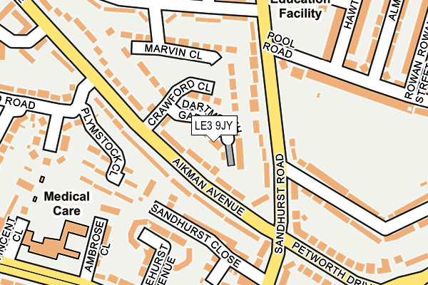 LE3 9JY map - OS OpenMap – Local (Ordnance Survey)
