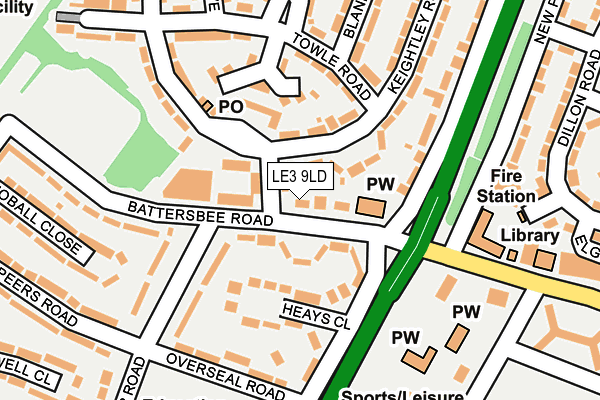 LE3 9LD map - OS OpenMap – Local (Ordnance Survey)