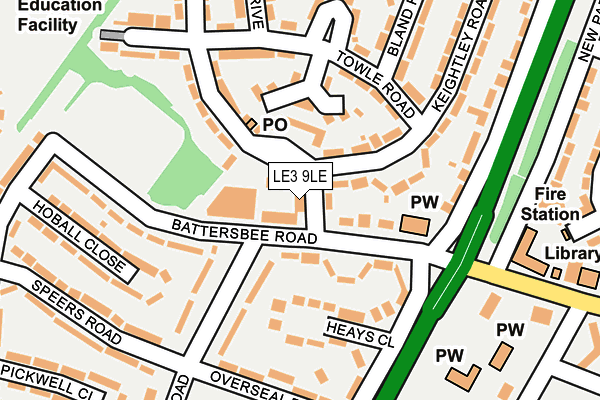 LE3 9LE map - OS OpenMap – Local (Ordnance Survey)
