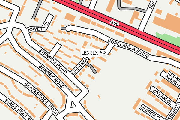 LE3 9LX map - OS OpenMap – Local (Ordnance Survey)