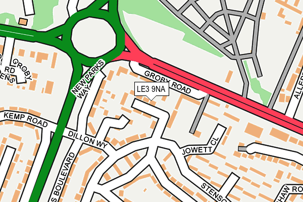 LE3 9NA map - OS OpenMap – Local (Ordnance Survey)
