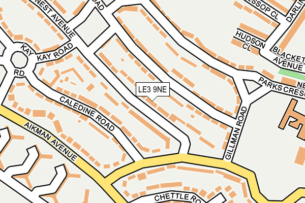 LE3 9NE map - OS OpenMap – Local (Ordnance Survey)