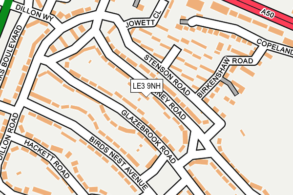 LE3 9NH map - OS OpenMap – Local (Ordnance Survey)