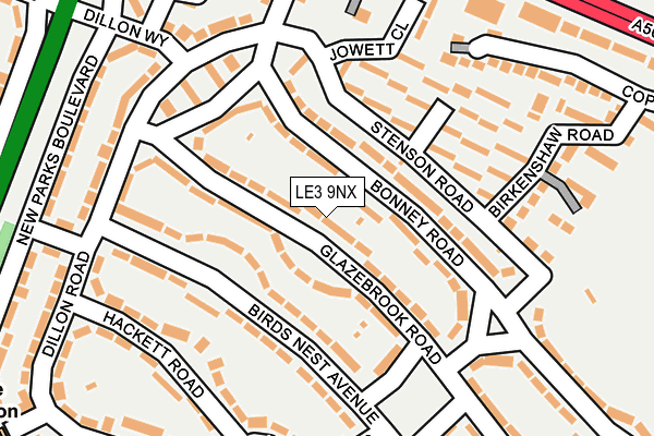 LE3 9NX map - OS OpenMap – Local (Ordnance Survey)
