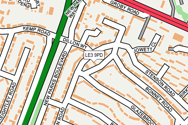 LE3 9PD map - OS OpenMap – Local (Ordnance Survey)