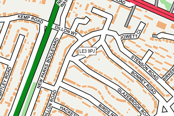 LE3 9PJ map - OS OpenMap – Local (Ordnance Survey)