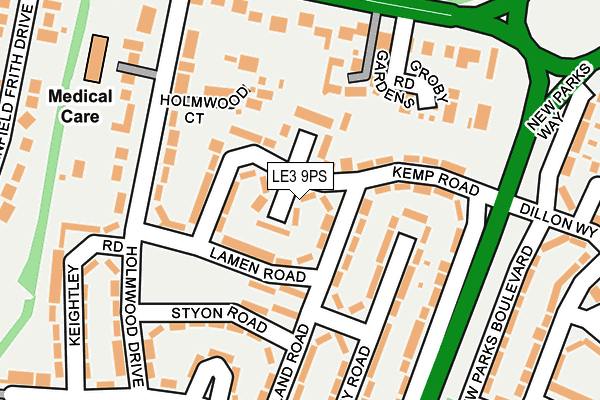 LE3 9PS map - OS OpenMap – Local (Ordnance Survey)