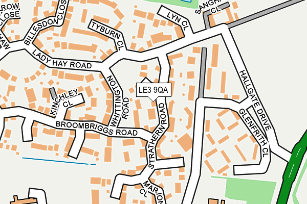 LE3 9QA map - OS OpenMap – Local (Ordnance Survey)