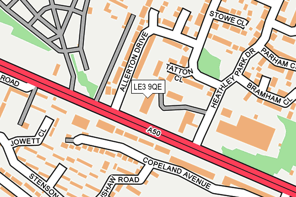 LE3 9QE map - OS OpenMap – Local (Ordnance Survey)