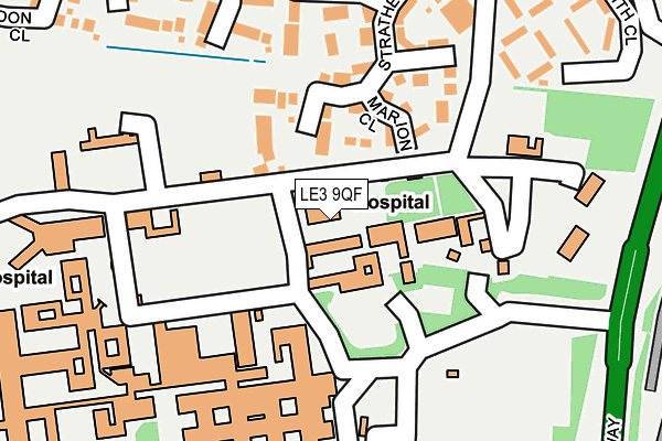 LE3 9QF map - OS OpenMap – Local (Ordnance Survey)