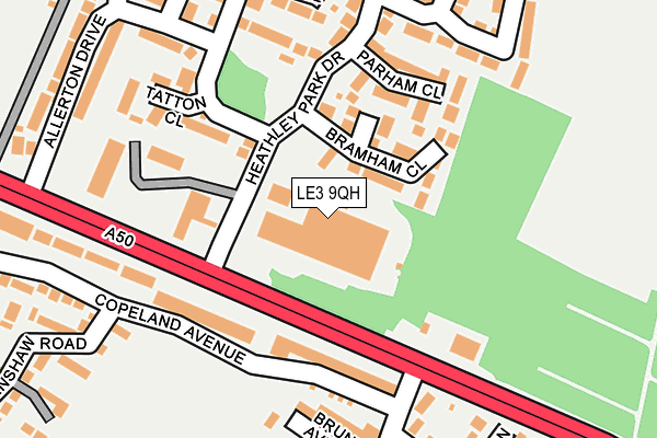 LE3 9QH map - OS OpenMap – Local (Ordnance Survey)