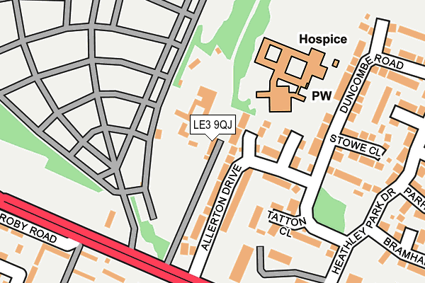 LE3 9QJ map - OS OpenMap – Local (Ordnance Survey)