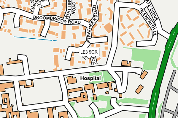 LE3 9QR map - OS OpenMap – Local (Ordnance Survey)