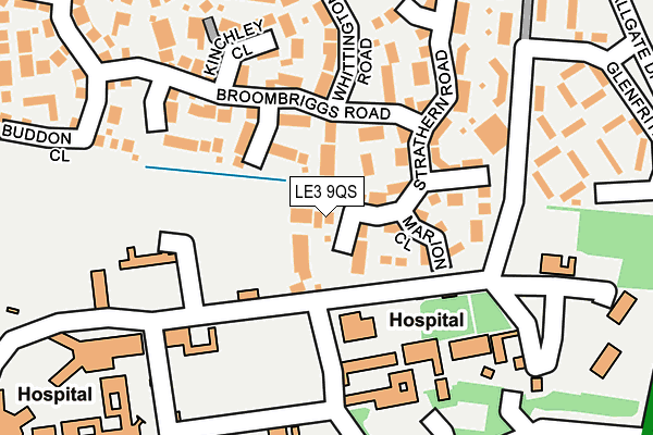 LE3 9QS map - OS OpenMap – Local (Ordnance Survey)