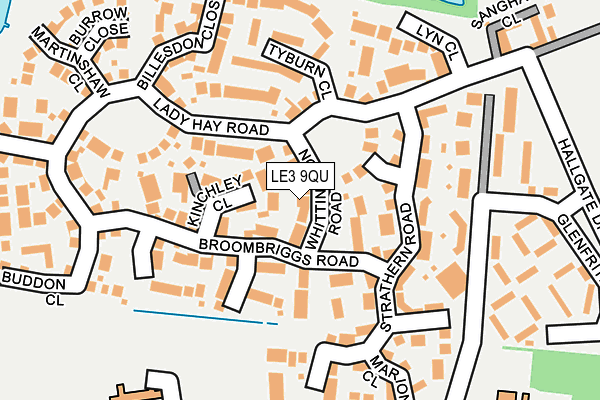 LE3 9QU map - OS OpenMap – Local (Ordnance Survey)
