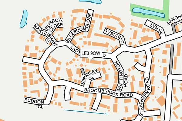 LE3 9QW map - OS OpenMap – Local (Ordnance Survey)