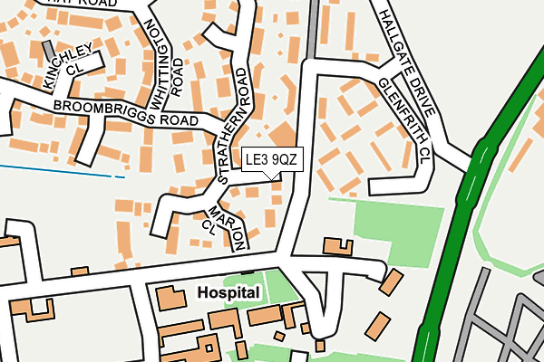 LE3 9QZ map - OS OpenMap – Local (Ordnance Survey)