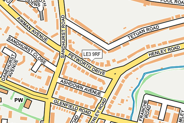 LE3 9RF map - OS OpenMap – Local (Ordnance Survey)
