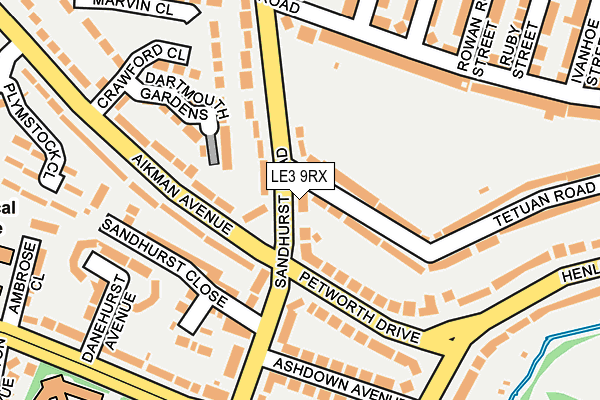 LE3 9RX map - OS OpenMap – Local (Ordnance Survey)
