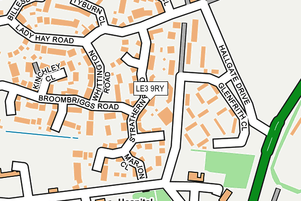 LE3 9RY map - OS OpenMap – Local (Ordnance Survey)