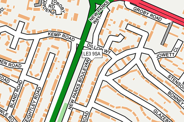 LE3 9SA map - OS OpenMap – Local (Ordnance Survey)
