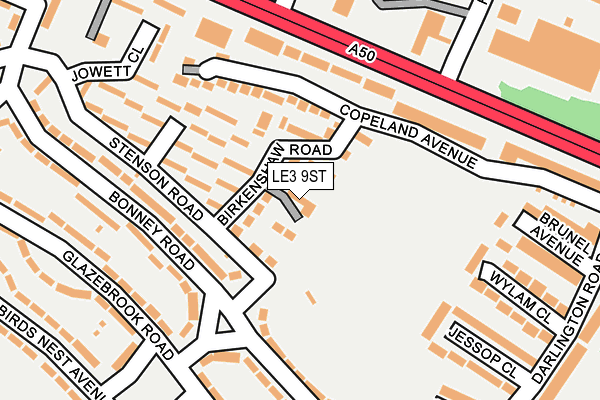 LE3 9ST map - OS OpenMap – Local (Ordnance Survey)