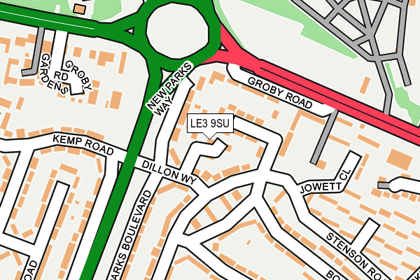 LE3 9SU map - OS OpenMap – Local (Ordnance Survey)