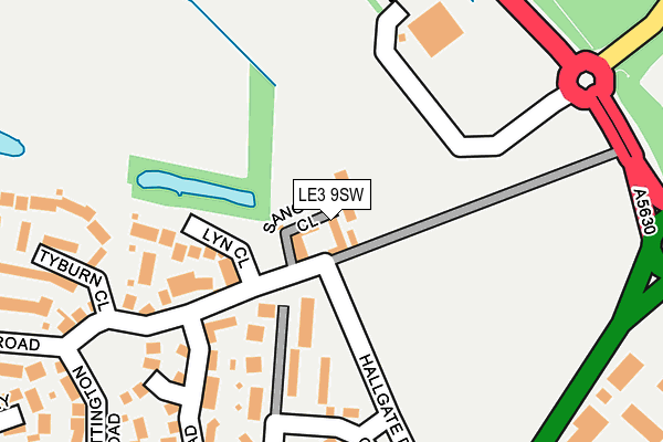 LE3 9SW map - OS OpenMap – Local (Ordnance Survey)
