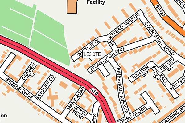 LE3 9TE map - OS OpenMap – Local (Ordnance Survey)
