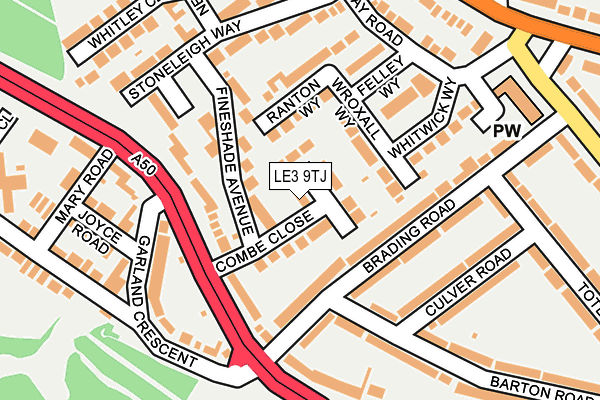 LE3 9TJ map - OS OpenMap – Local (Ordnance Survey)