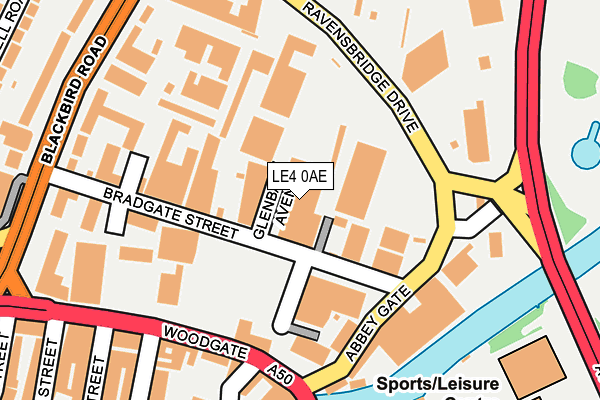LE4 0AE map - OS OpenMap – Local (Ordnance Survey)