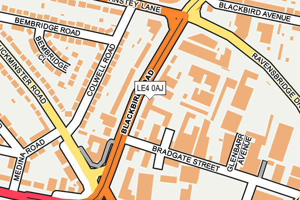 LE4 0AJ map - OS OpenMap – Local (Ordnance Survey)