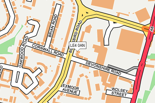 LE4 0AN map - OS OpenMap – Local (Ordnance Survey)