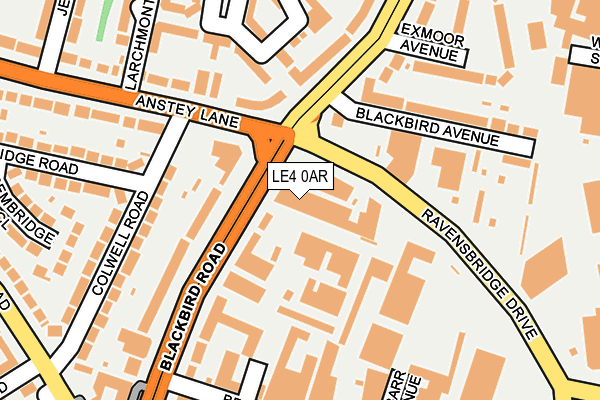 LE4 0AR map - OS OpenMap – Local (Ordnance Survey)