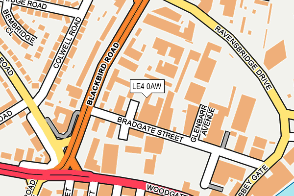 LE4 0AW map - OS OpenMap – Local (Ordnance Survey)