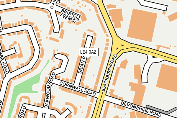 LE4 0AZ map - OS OpenMap – Local (Ordnance Survey)