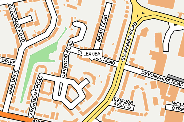 LE4 0BA map - OS OpenMap – Local (Ordnance Survey)