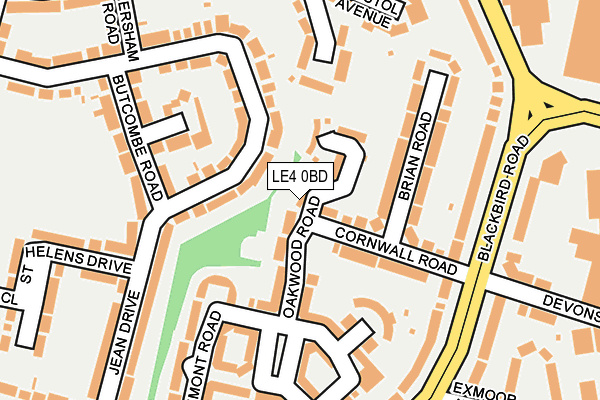 LE4 0BD map - OS OpenMap – Local (Ordnance Survey)