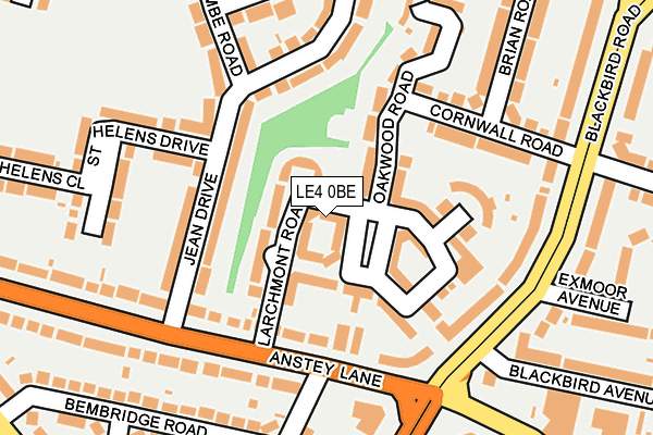 LE4 0BE map - OS OpenMap – Local (Ordnance Survey)