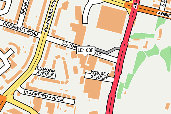 LE4 0BF map - OS OpenMap – Local (Ordnance Survey)