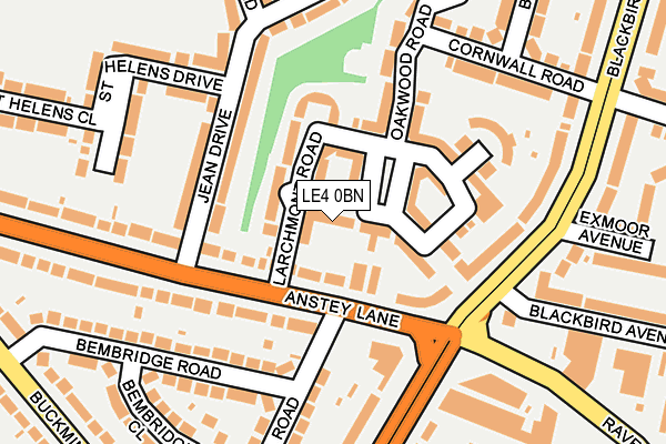 LE4 0BN map - OS OpenMap – Local (Ordnance Survey)