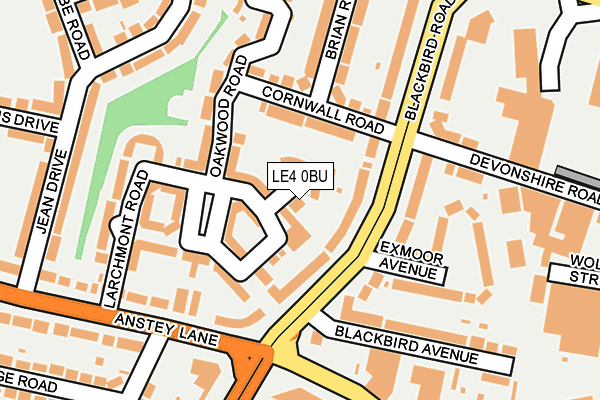 LE4 0BU map - OS OpenMap – Local (Ordnance Survey)