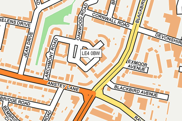 LE4 0BW map - OS OpenMap – Local (Ordnance Survey)