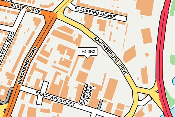LE4 0BX map - OS OpenMap – Local (Ordnance Survey)