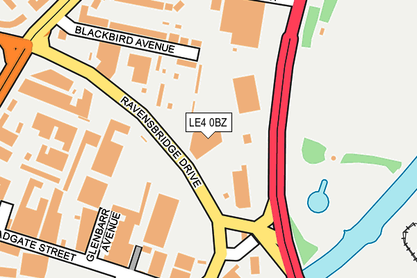 LE4 0BZ map - OS OpenMap – Local (Ordnance Survey)