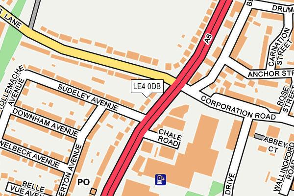 LE4 0DB map - OS OpenMap – Local (Ordnance Survey)