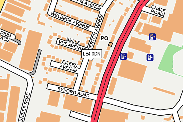 LE4 0DN map - OS OpenMap – Local (Ordnance Survey)