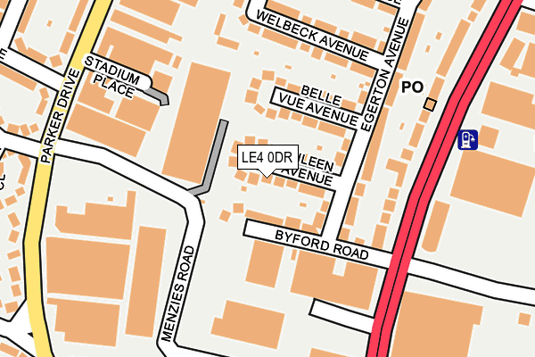 LE4 0DR map - OS OpenMap – Local (Ordnance Survey)