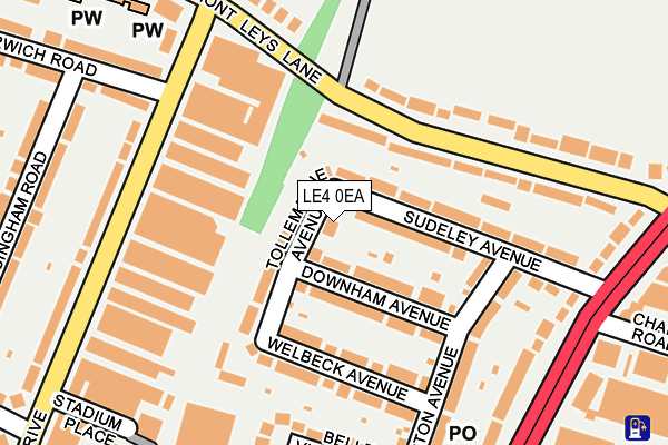 LE4 0EA map - OS OpenMap – Local (Ordnance Survey)
