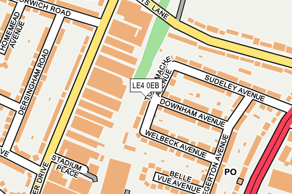 LE4 0EB map - OS OpenMap – Local (Ordnance Survey)